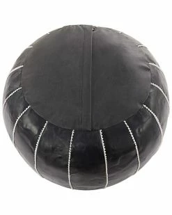 Peyton Lane Black Bohemian Leather Pouf Home -Shop Style Sales 3050529815 RLLD 4