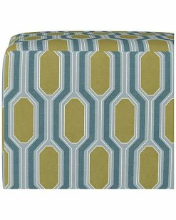 Skyline Square Ottoman In Hexagon Teal Yellow Oga Home -Shop Style Sales 3050530813 RLLD 4