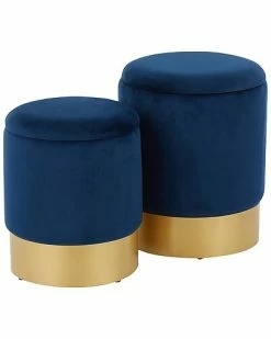 Lumisource Set Of 2 Marla Nesting Ottomans Home