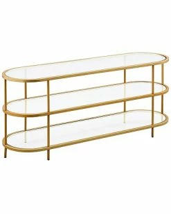 Abraham + Ivy Leif Brass Finish Oval Tv Stand Home