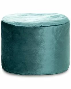 Gouchee Home Eclipse Petrol Velvet Pouf