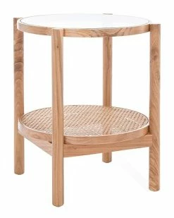 Safavieh Couture Karyna Rattan & Glass Accent Table Home