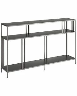 Abraham + Ivy Cortland 48In Gunmetal Gray Console Table With Metal Shelves Home
