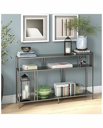 Abraham + Ivy Cortland 48In Gunmetal Gray Console Table With Metal Shelves Home 4 Abraham + Ivy Cortland 48In Gunmetal Gray Console Table With Metal Shelves Home - Image 2