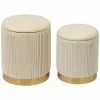 Verlaine Set Of 2 Channeled Cream Storage Ottomans Home