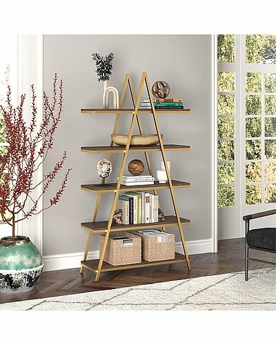 Abraham + Ivy Conry 68in Tall A-Frame Bookcase Home 4 Abraham + Ivy Conry 68in Tall A-Frame Bookcase Home - Image 2