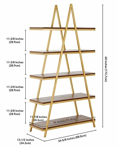 Abraham + Ivy Conry 68in Tall A-Frame Bookcase Home 5 Abraham + Ivy Conry 68in Tall A-Frame Bookcase Home - Image 3