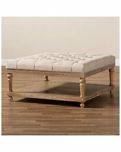 Baxton Studio Kelly Modern & Rustic Beige Linen Fabric Upholstered & Greywashed Wood Cocktail Ottoman Home 10 Baxton Studio Kelly Modern & Rustic Beige Linen Fabric Upholstered & Greywashed Wood Cocktail Ottoman Home -Shop Style Sales 3050567439 RLLD 4