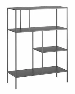 Abraham + Ivy Winthrop 48In Tall Gunmetal Gray Bookcase Home