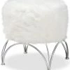 Design Studios Celia Silver Metal Ottoman Home -Shop Style Sales 3050569157 RLLD 1