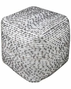Uttermost Valda Linen Wool Pouf Home