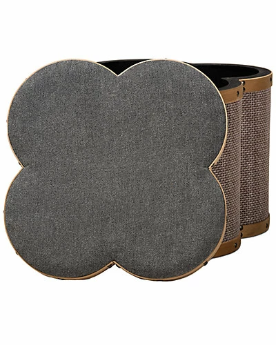 Baxton Studio Marilyn 2pc Clover Shaped Storage Ottoman Set Home 5 Baxton Studio Marilyn 2pc Clover Shaped Storage Ottoman Set Home - Image 3