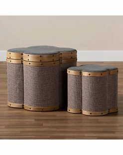 Baxton Studio Marilyn 2pc Clover Shaped Storage Ottoman Set Home 10 Baxton Studio Marilyn 2pc Clover Shaped Storage Ottoman Set Home -Shop Style Sales 3050580565 RLLD 4