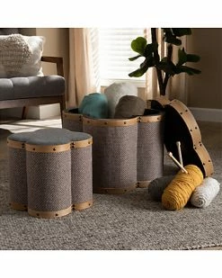 Baxton Studio Marilyn 2pc Clover Shaped Storage Ottoman Set Home 11 Baxton Studio Marilyn 2pc Clover Shaped Storage Ottoman Set Home -Shop Style Sales 3050580565 RLLD 5