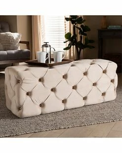 Baxton Studio Jasmine Button Tufted Bench Ottoman Home 9 Baxton Studio Jasmine Button Tufted Bench Ottoman Home -Shop Style Sales 3050580566 RLLD 4