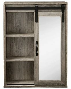 Hewson Modern Farmhouse Sliding Barn Door Wall Storage With Mirror Home