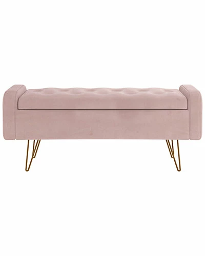 Worldwide Home Furnishings !nspire Velvet Storage Ottoman 3 Worldwide Home Furnishings !nspire Velvet Storage Ottoman