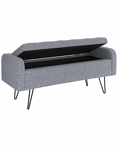 Worldwide Home Furnishings !nspire Upholstered Storage Ottoman 4 Worldwide Home Furnishings !nspire Upholstered Storage Ottoman - Image 2