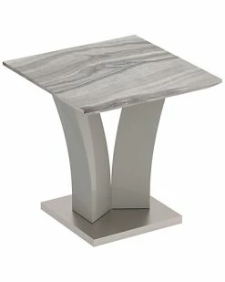 Worldwide Home Furnishings !nspire Contemporary Faux Marble Accent Table