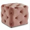 Inspired Home Blush Pink Velvet Ottoman
