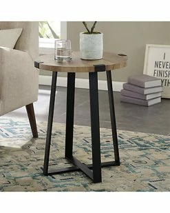 Hewson 18in Farmhouse Round Side End Table Home -Shop Style Sales 3050601120 RLLD 3