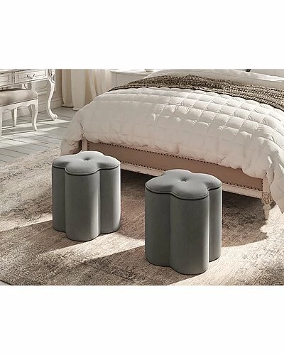 Shabby Chic Brandt Storage Ottoman Home 4 Shabby Chic Brandt Storage Ottoman Home - Image 2