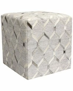 Pasargad Home Galaxy Cowhide Pouf Ottoman