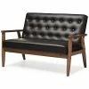 Design Studios Rrento 2-Seat Loveseat- Black Home