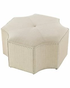 Nicole Miller Rey Linen Octagon Cocktail Ottoman Home