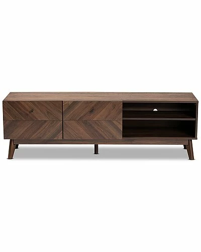 Design Studios Hartman Mid-Century Modern Walnut Brown Finished Wood Tv Stand Home 3 Design Studios Hartman Mid-Century Modern Walnut Brown Finished Wood Tv Stand Home