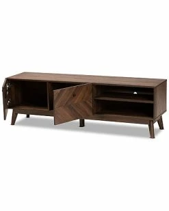 Design Studios Hartman Mid-Century Modern Walnut Brown Finished Wood Tv Stand Home 10 Design Studios Hartman Mid-Century Modern Walnut Brown Finished Wood Tv Stand Home -Shop Style Sales 3050619803 RLLD 2