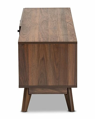 Design Studios Hartman Mid-Century Modern Walnut Brown Finished Wood Tv Stand Home 5 Design Studios Hartman Mid-Century Modern Walnut Brown Finished Wood Tv Stand Home - Image 3