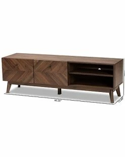 Design Studios Hartman Mid-Century Modern Walnut Brown Finished Wood Tv Stand Home 12 Design Studios Hartman Mid-Century Modern Walnut Brown Finished Wood Tv Stand Home -Shop Style Sales 3050619803 RLLD 4