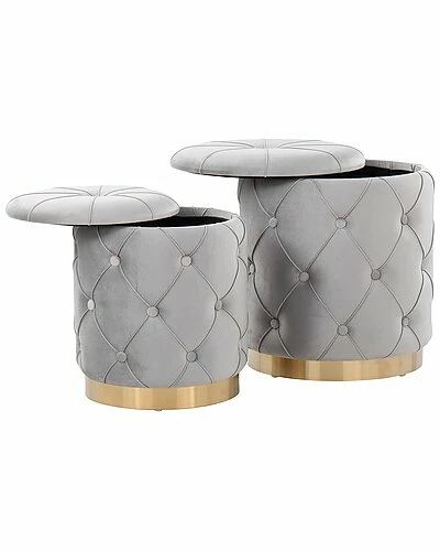 Lumisource Marche Nesting Ottoman Set Home 4 Lumisource Marche Nesting Ottoman Set Home - Image 2