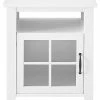 Hewson Modern Windowpane Glass Door Side Table With Open Cubby Home