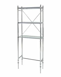 Linon Furniture Pinnacle Chrome And Glass Spacesaver Home