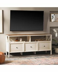 Hewson Modern Farmhouse Two-Tone Solid Wood Tv Stand For Tvs Up To 65In Home -Shop Style Sales 3050640434 RLLD 2