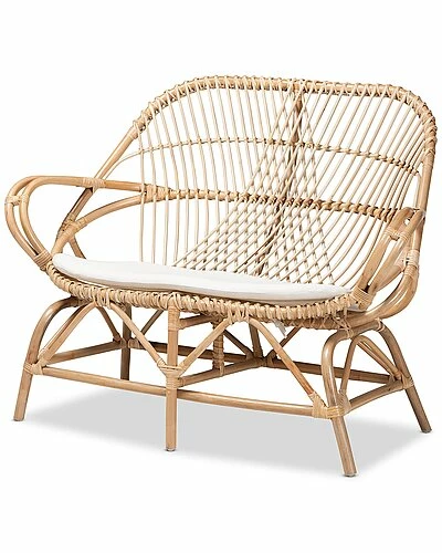 Baxton Studio Jayden Upholstered Rattan Loveseat Home 3 Baxton Studio Jayden Upholstered Rattan Loveseat Home