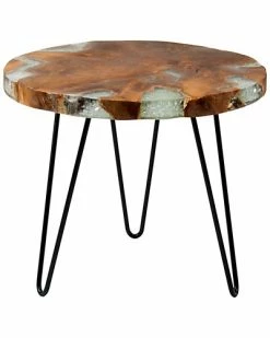 East At Main At Main Wellton Round Teakwood Accent Table Home