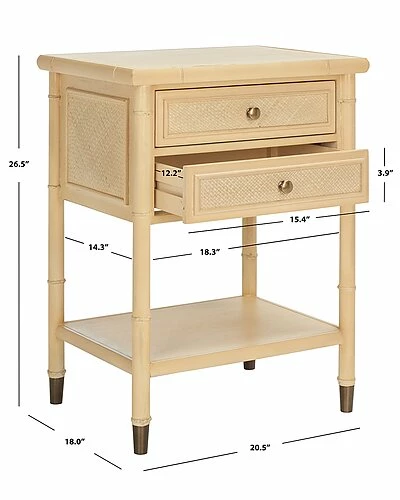 Safavieh Ahab 2 Drawer 1 Shelf Accent Table Home 5 Safavieh Ahab 2 Drawer 1 Shelf Accent Table Home - Image 3