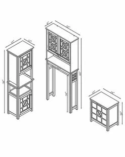 Alaterre Derby 5pc Bathroom Storage Set With Over Toilet Shelf, Wall-Mounted Cabinet, Hamper, Floor Cabinet, And Storage Hutch Home -Shop Style Sales 3050676527 RLLD 3