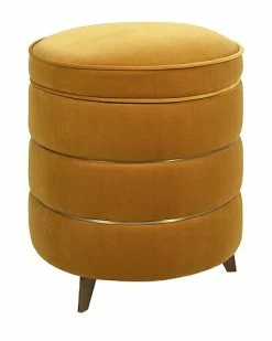 Jennifer Taylor Home Midas Round Accent Storage Ottoman