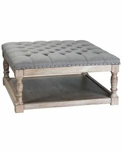 Home Design Shelved Tufted Cocktail Ottoman