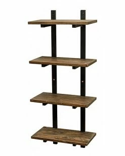 Alaterre Pomona 48inH Metal And Solid Wood Wall Shelf Home -Shop Style Sales 3050687153 RLLD 2