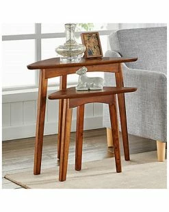 Alaterre Monterey 24in Mid-Century Wood Triangular Nesting End Tables Home 7 Alaterre Monterey 24in Mid-Century Wood Triangular Nesting End Tables Home -Shop Style Sales 3050687211 RLLD 3