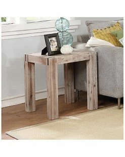 Alaterre Woodstock Acacia Wood With Metal Inset End Table Home -Shop Style Sales 3050687215 RLLD 3