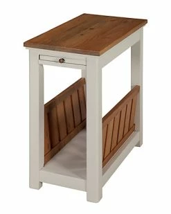 Alaterre Savannah Chairside Magazine End Table With Pull-out Shelf Home
