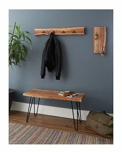 Alaterre Hairpin Natural Live Edge 36in Bench With Coat Hook Set Home 9 Alaterre Hairpin Natural Live Edge 36in Bench With Coat Hook Set Home -Shop Style Sales 3050687374 RLLD 4