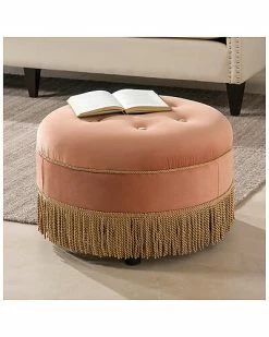 Jennifer Taylor Home Yolanda Upholstered Round Accent Ottoman -Shop Style Sales 3050698645 RLLD 4