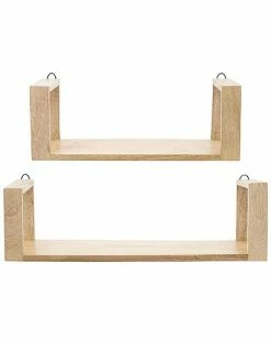 Sagebrook Home T Of 2 Wood Wall Shelves